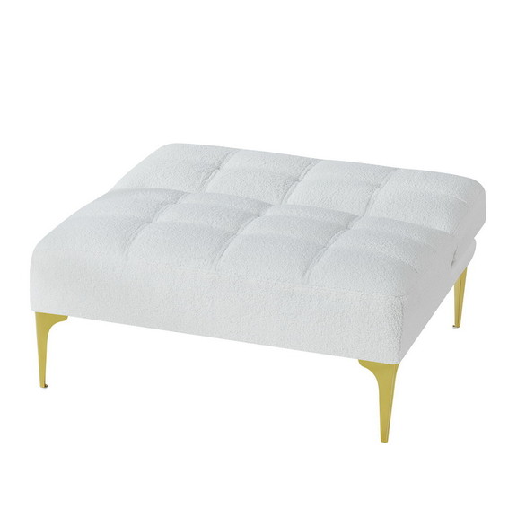 Convertible Sofa Bed Futon with Gold Metal Legs Te...