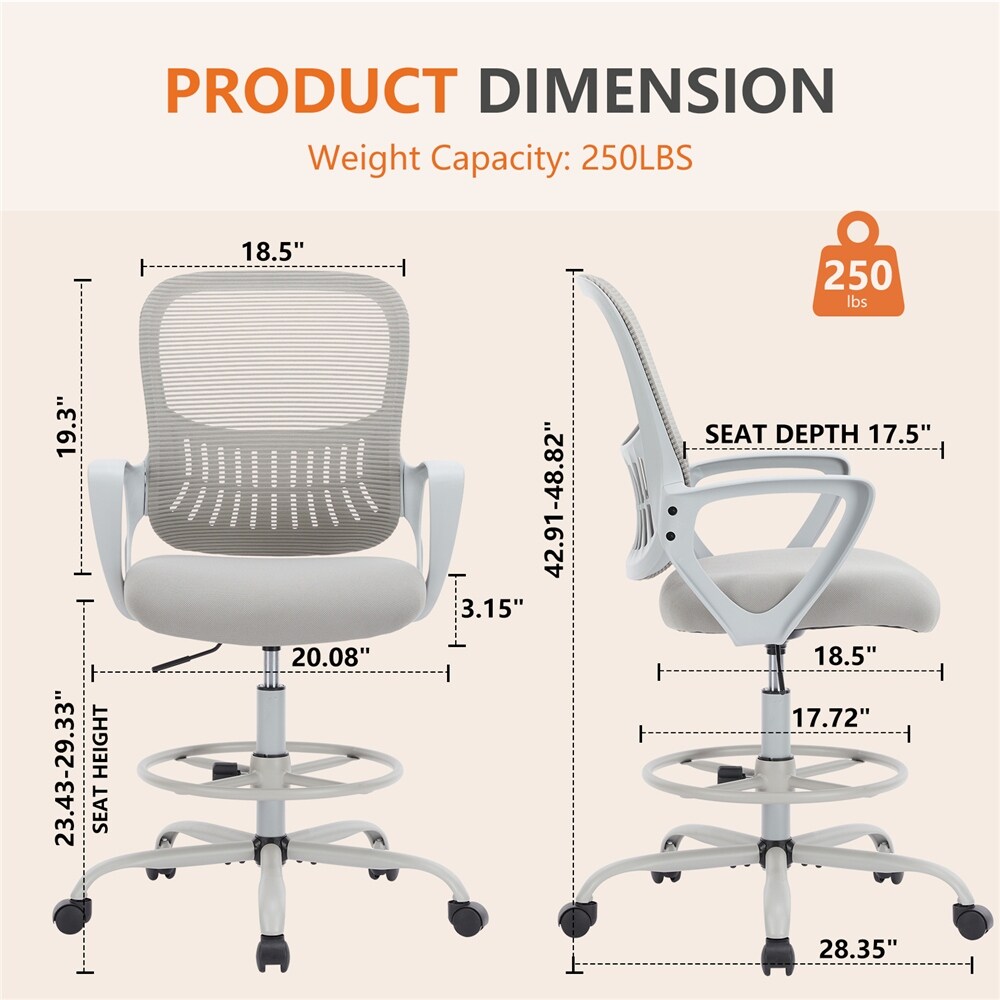 Ergonomic Drafting Chair / Tall Standing Desk Office Chair