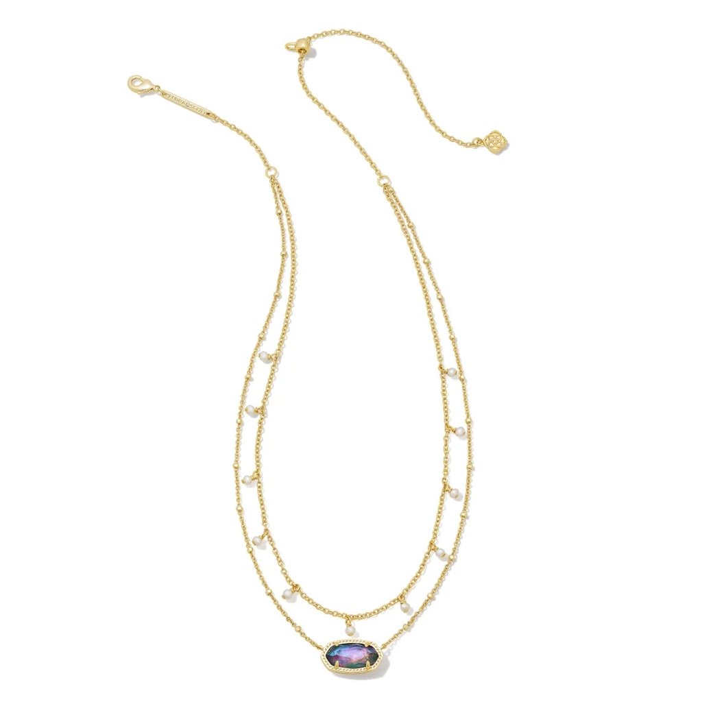 Kendra Scott  Elisa Gold Pearl Multi Strand Necklace in Lilac Abalone