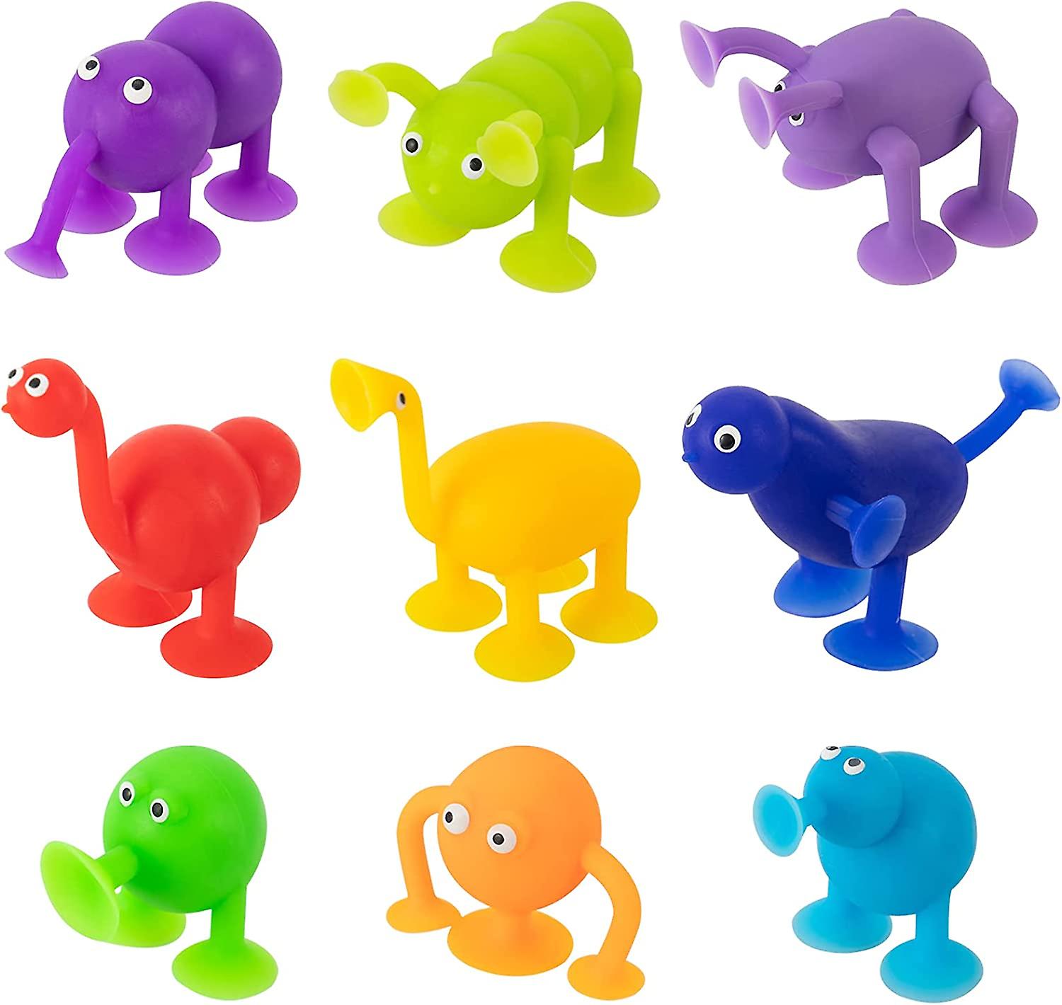 Suction Toys， 36 Pcs Kids Bath Toys Sensory Toys For Boys And Girls Stress Release Toys Travel Toys Suction Cup Toys With Dinosaur Eggshell Storage