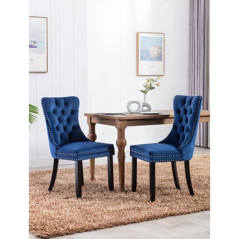 Tufted Solid Wood Velvet Upholstered Dining Chair