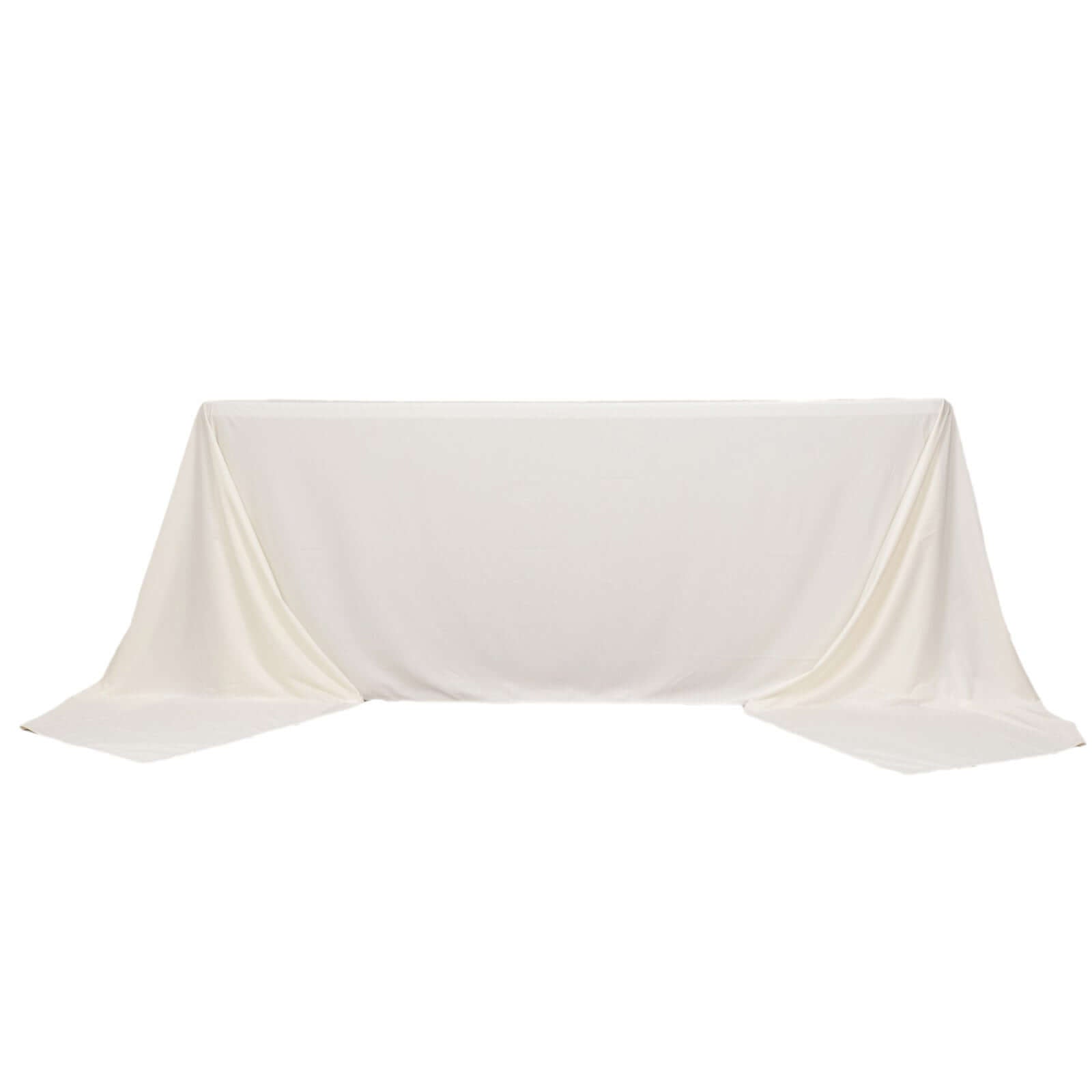 Ivory Premium Scuba Rectangular Tablecloth, Wrinkle Free Polyester Seamless Tablecloth 90