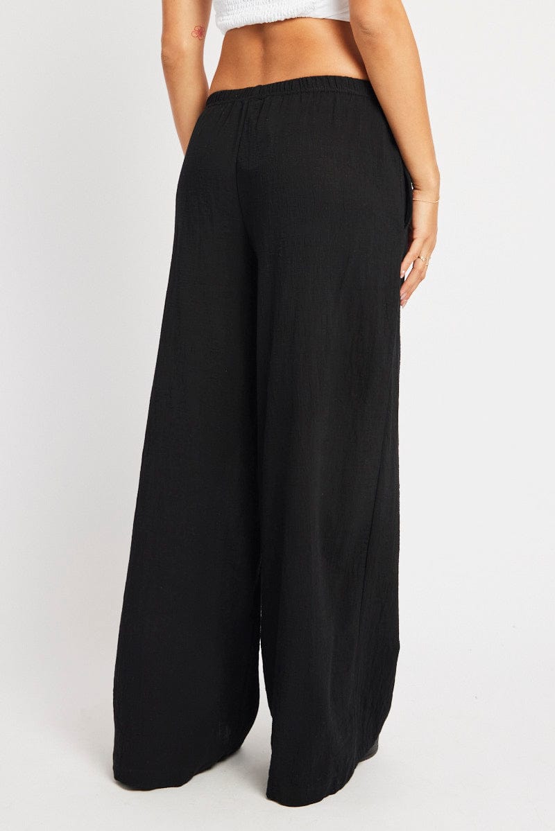 Black Wide Leg Pants High Rise