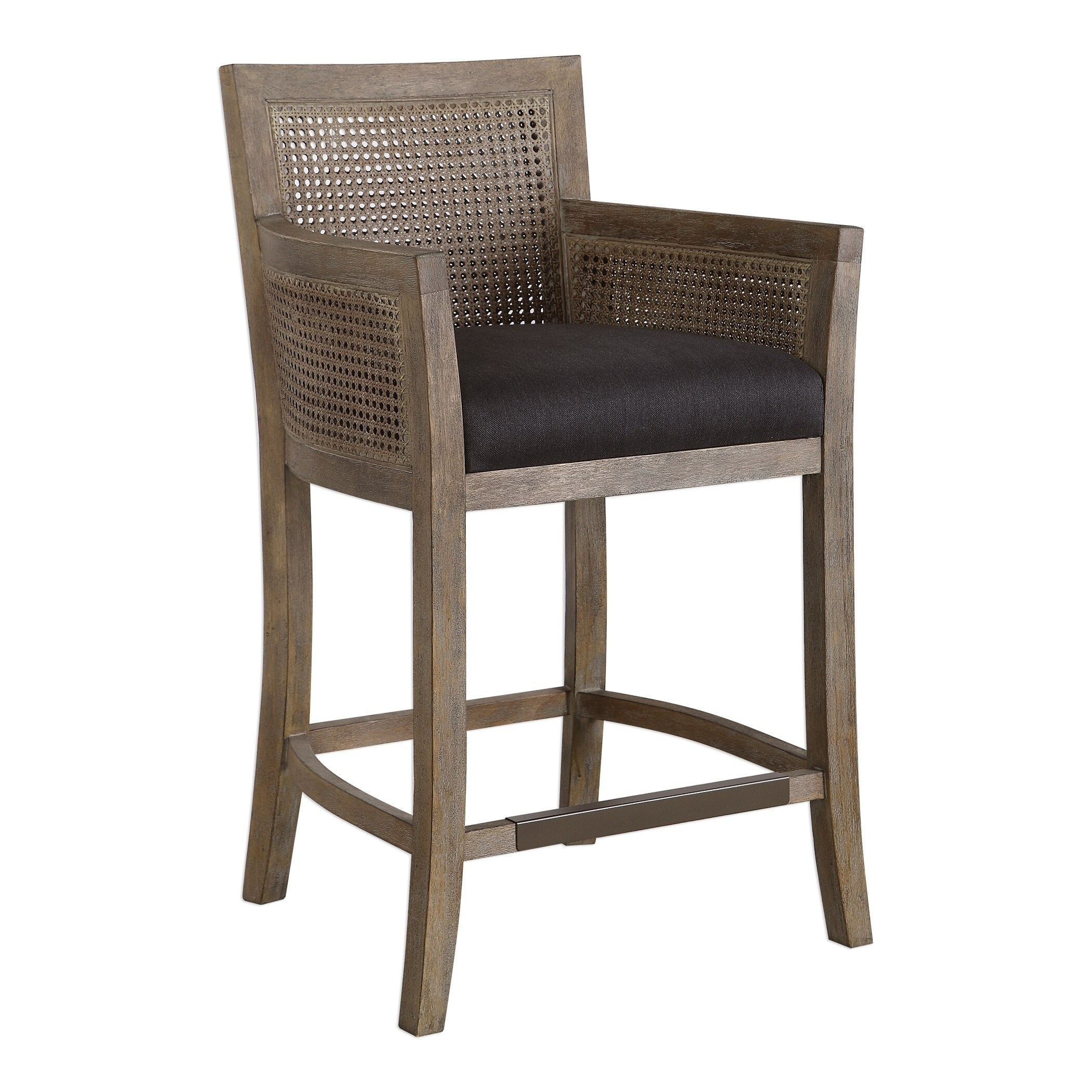 Uttermost Encore Rubbed Sandstone and Dark Grey Counter Stool