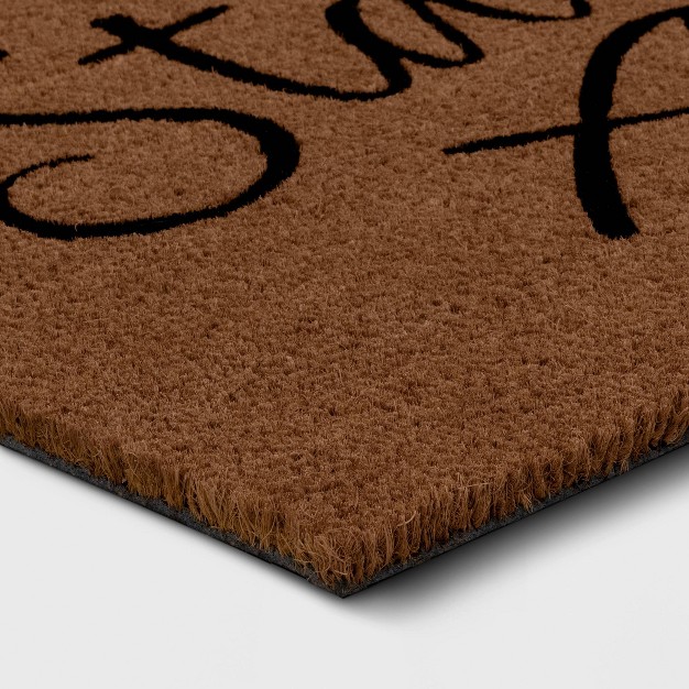 Stay Awhile Coir Doormat Natural