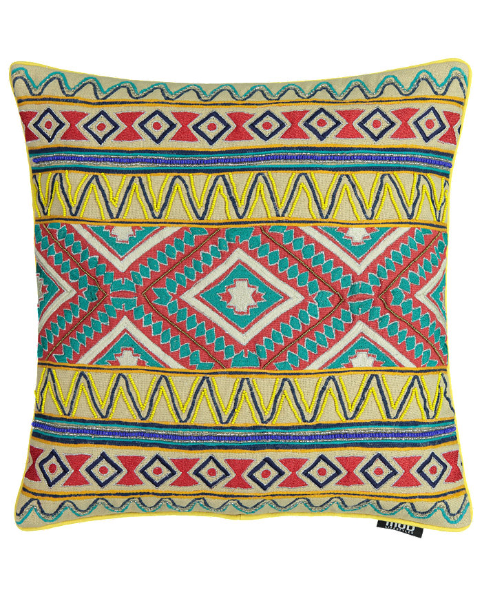 Mod Lifestyles Tribal Chic Collection Beads Embroidery Pillow， 20