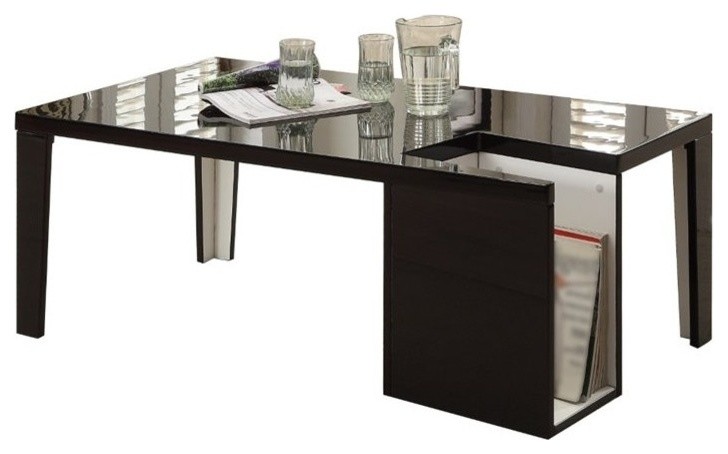 Furniture of America Lucio Contemporary Wood Coffee Table with Storage in Black   Transitional   Coffee Tables   by Homesquare  Houzz