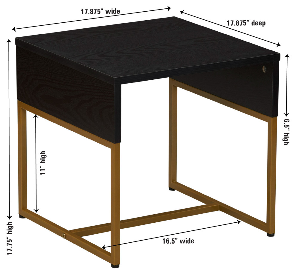 Wrap Square Side End Table Coastal Oak Rustic Wood Grain and White Metal   Contemporary   Side Tables And End Tables   by Household Essentials  Houzz