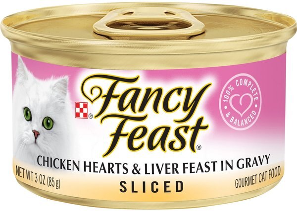 Fancy Feast Sliced Chicken Hearts and Liver Feast in Gravy Canned Cat Food