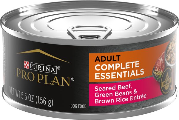 Purina Pro Plan Savor Adult Seared Beef， Green Beans and Brown Rice Entree in Gravy Canned Dog Food