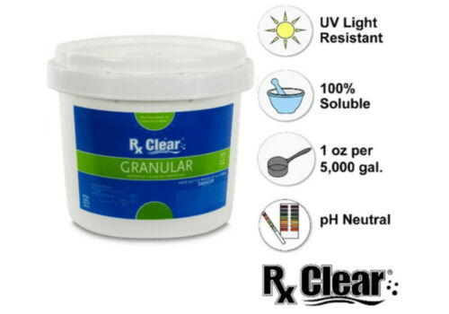 Rx Clear 99.3% Sodium Di-Chlor Granular Swimming Pool Chlorine - (Choose Size), 8 lbs