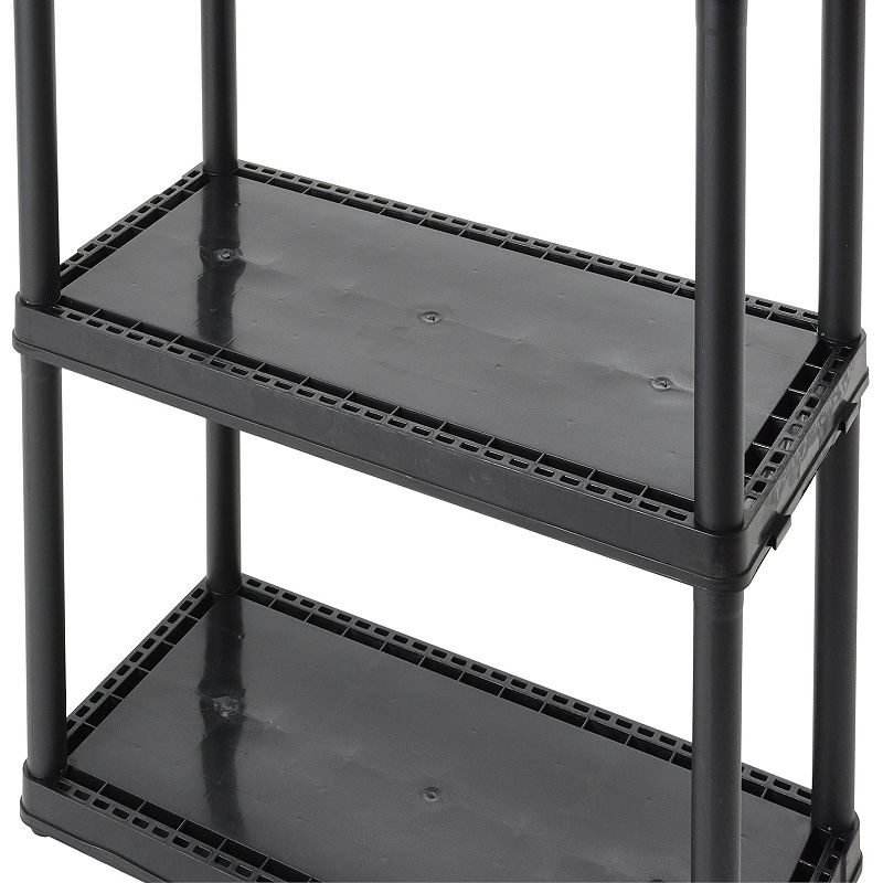 Gracious Living Light Duty Solid 12x24x33 Inch Storage Shelving Unit， 3 Shelf (2 Pack)