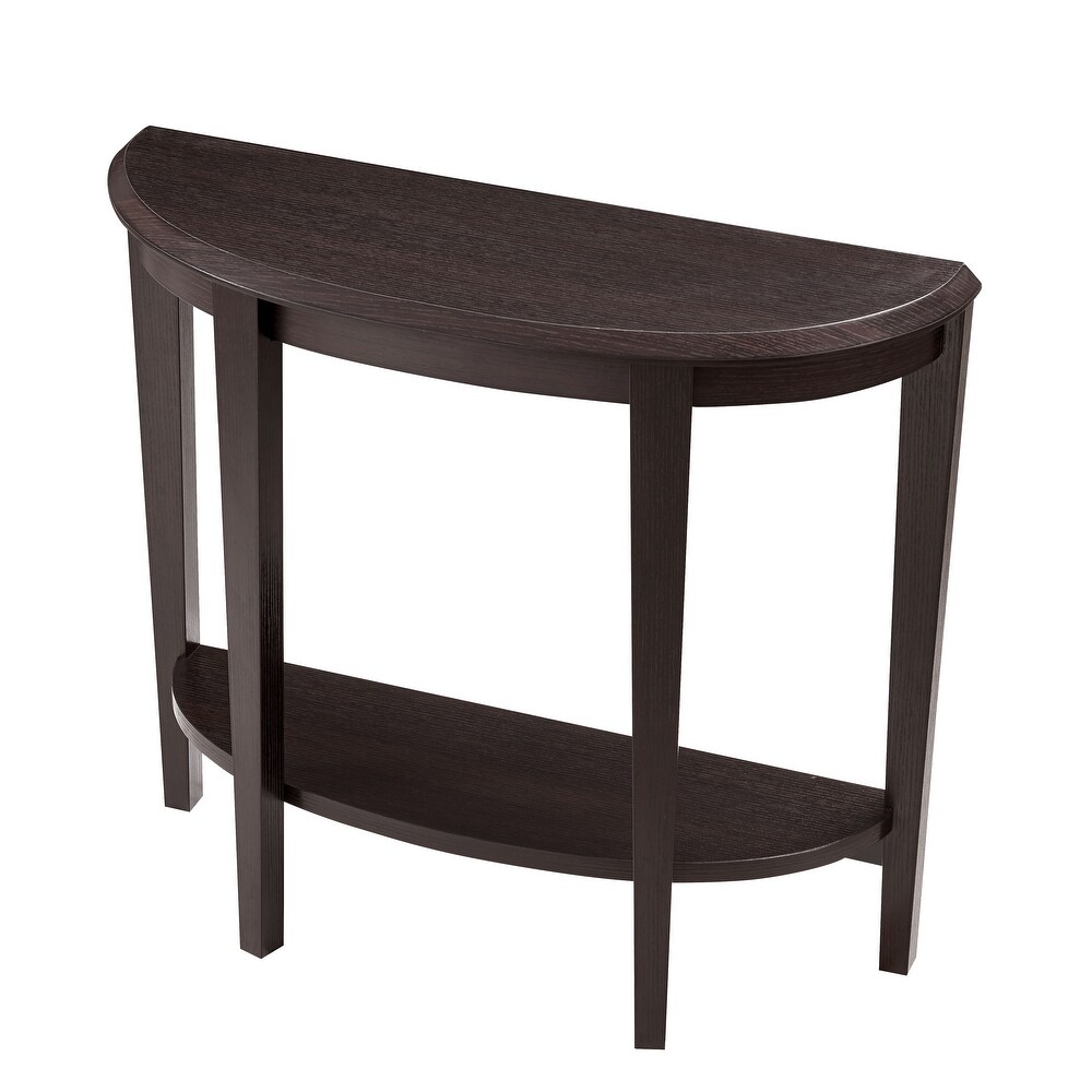 DH BASIC Contemporary Brown Decorative 1 Shelf Half moon Console Table by Denhour