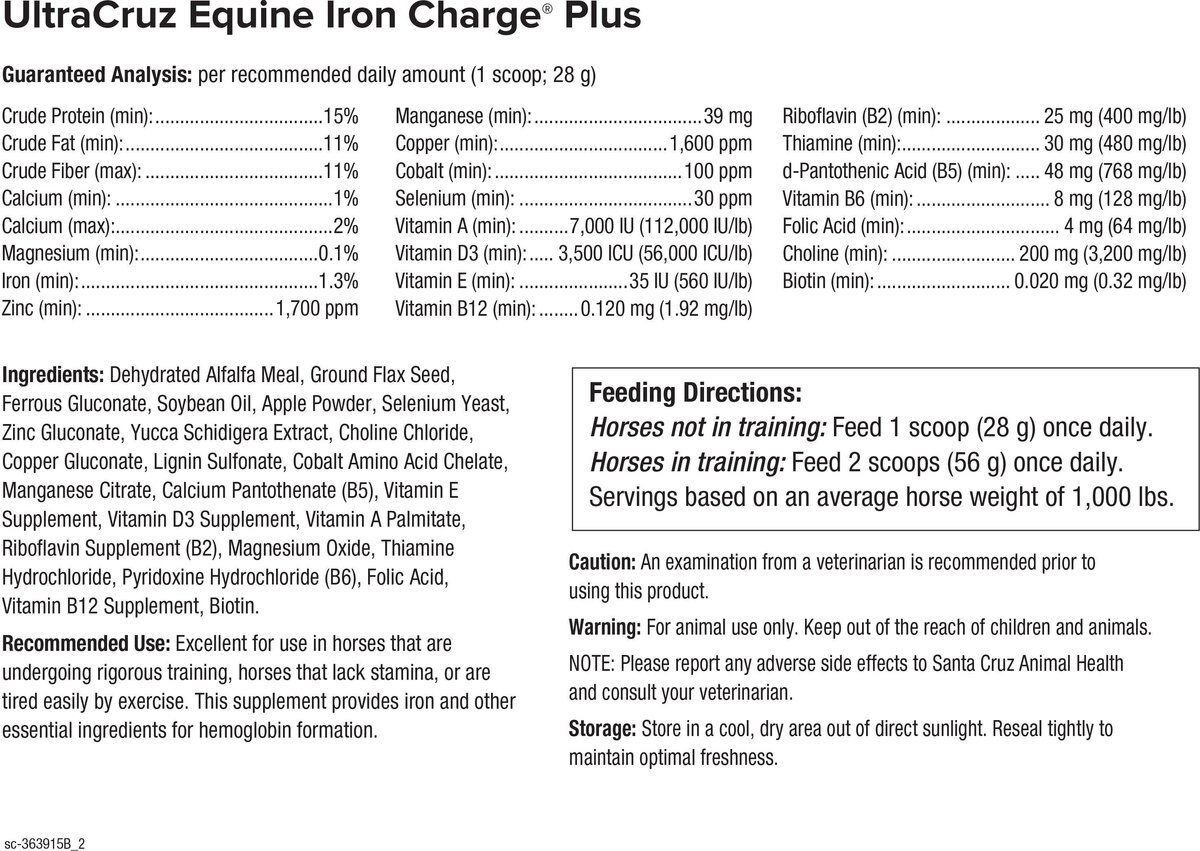 UltraCruz Iron Charge Plus Circulatory Care Pellets Horse Supplement