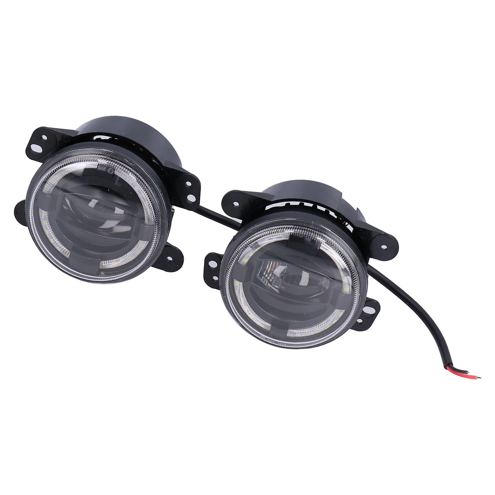 4in 30w Fog Light Led White Halo Drl 1224v Waterproof Fit For Jeep Wrangler 20072018