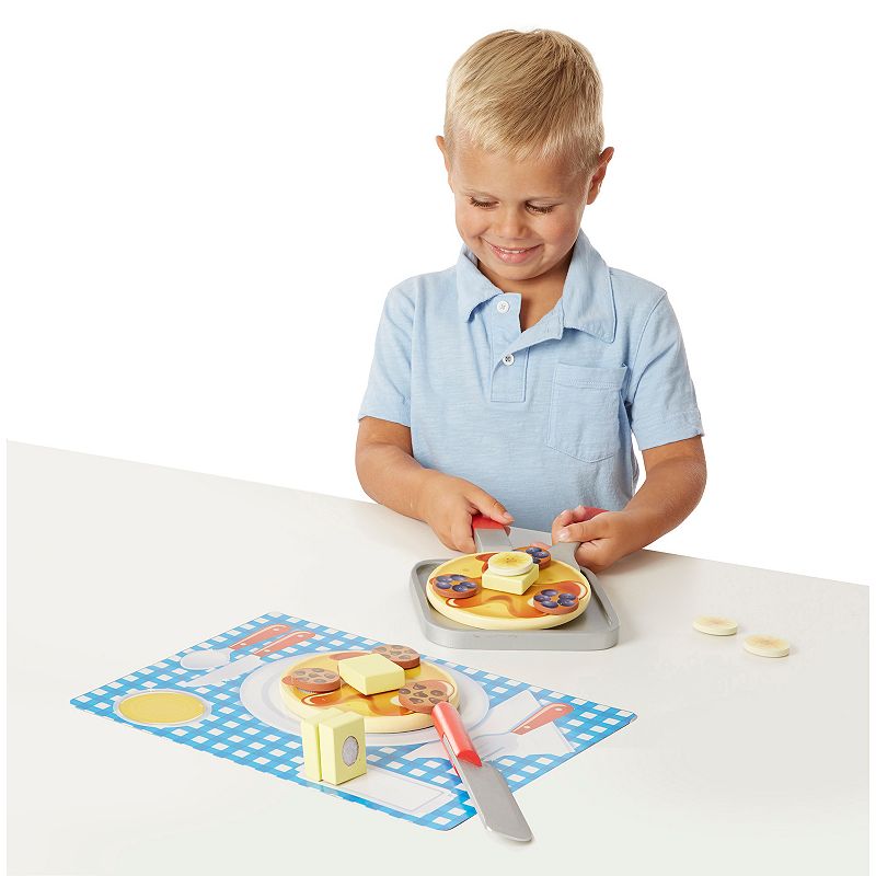 Melissa and Doug Wooden Flip and Serve Pancake Play Food Set