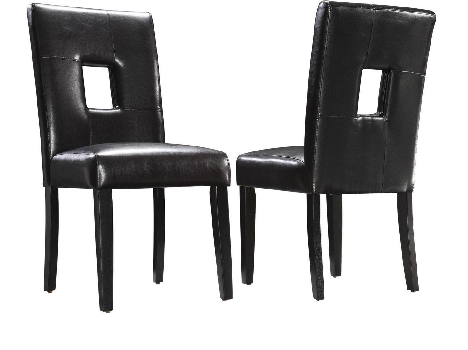 Top Line Landen Faux Leather Chair， Set of 2， Black