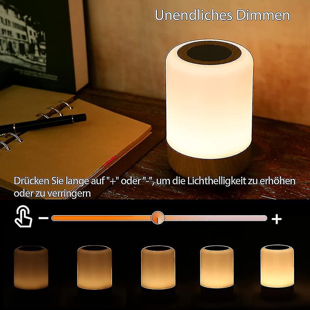 Led Bedside Lamp Touch Dimmable， Table Lamp Battery Operated 8 Colors And 3