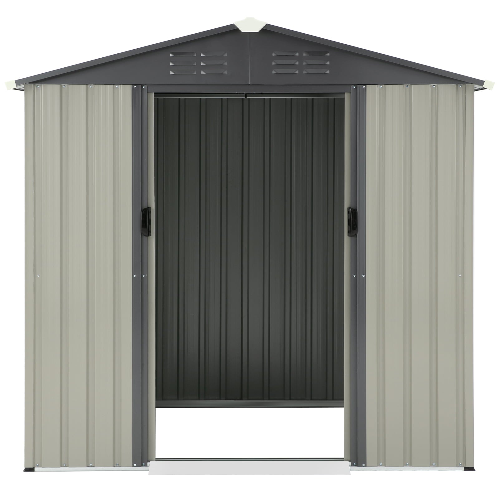 AECOJOY 6 x 4 ft. Outdoor Metal Storage Shed with Sliding Door