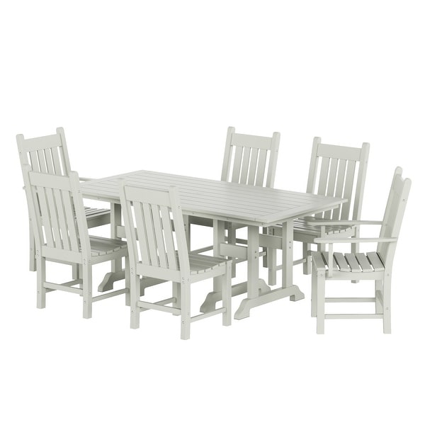 Polytrends Laguna Hdpe All Weather Outdoor Patio Dining Set with Rectangle Table，Side Chairs (7Piece Set)