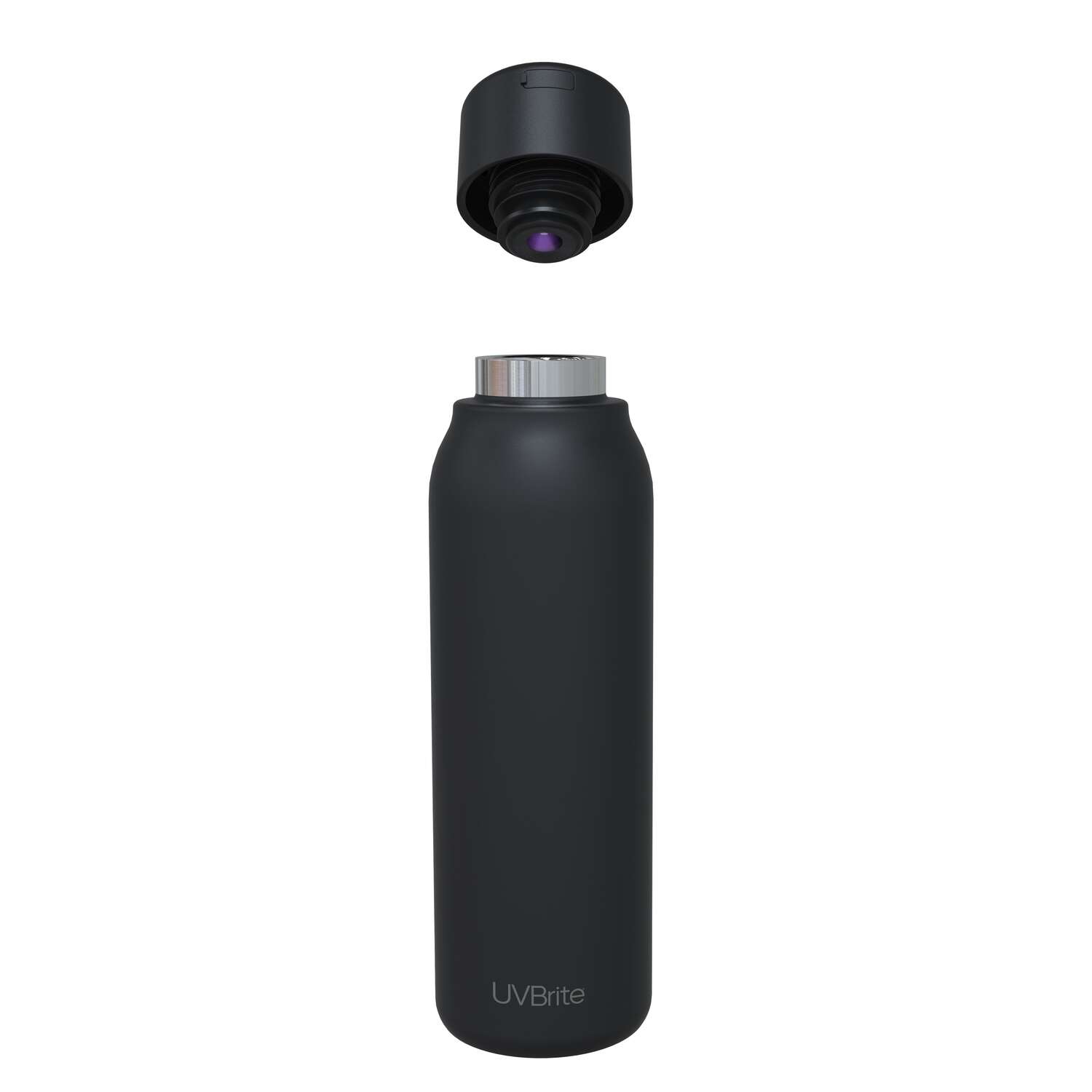 UVBrite 18.6 oz Black BPA Free Self-Cleaning Water Bottle