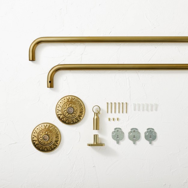 Medallion Snap Grip French Curtain Rod Brass Designed With Jungalow