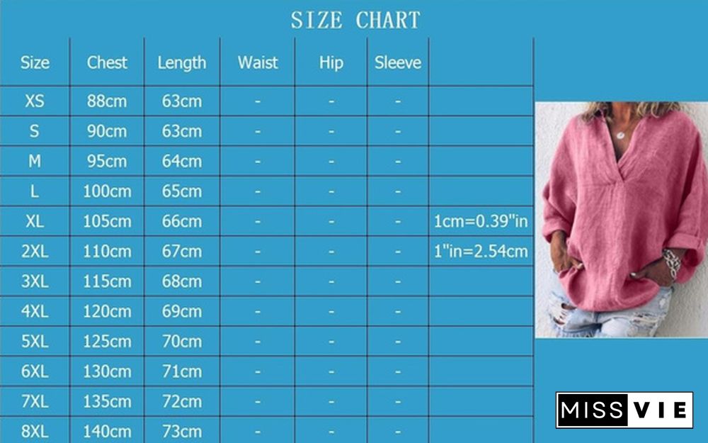 XS-8XL Autumn Tops Plus Size Fashion Clothes Women's Casual Long Sleeve Tee Shirts Deep V-neck Tunic Tops Ladies Blouses Pullover Loose T-shirts Solid Color Linen Blouses