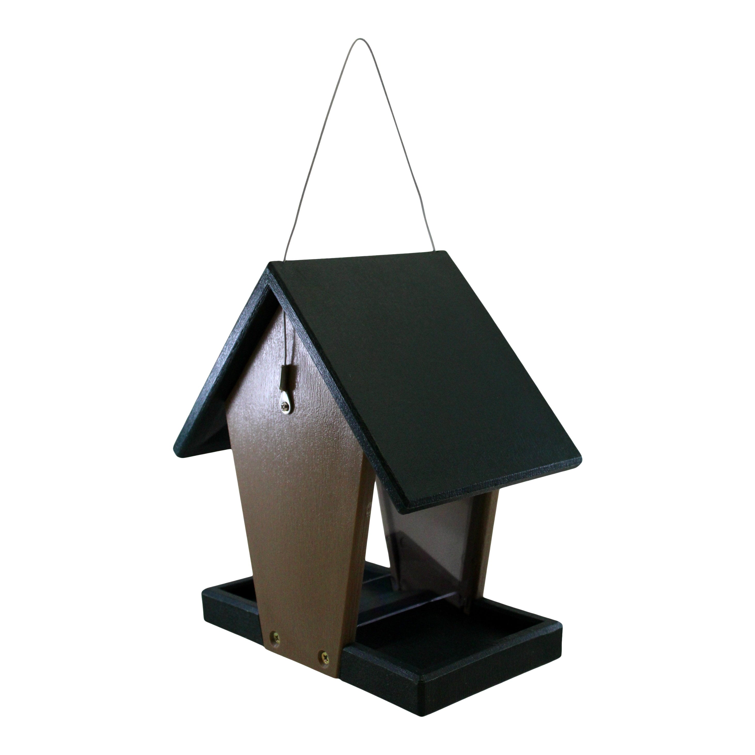 Songbird Essentials Hopper Feeder Recycled Plastic Wild Bird Feeder for Bird Seed， 6 Cup Capacity