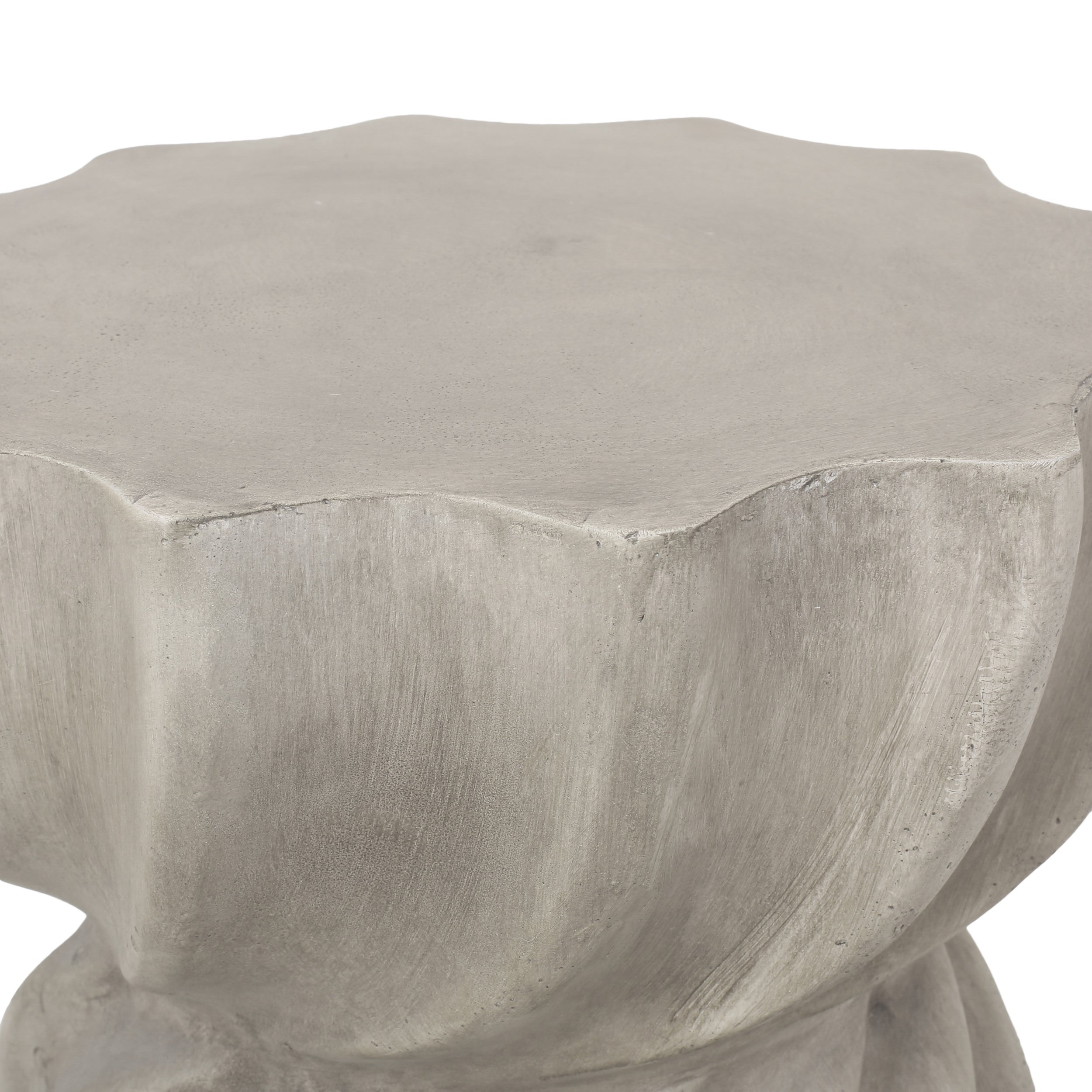 Giannis Outdoor Contemporary Lightweight Concrete Accent Side Table