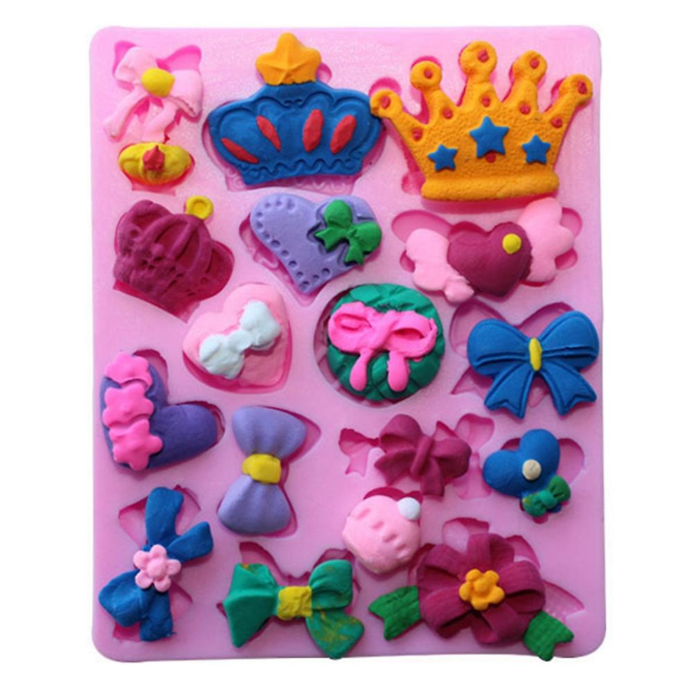 3d Silicone Baking Mold Diy Crown Bow Bowknots Mould Chocolate Fondant Cake Decorating Tool Home Kitchen Accessories