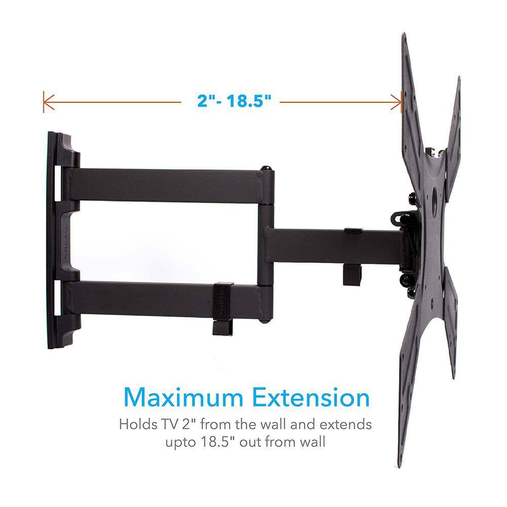 QualGear Universal Ultra Slim Low-Profile Full-Motion TV Wall Mount Kit for most 23 in. - 55 in. TVs QG-TM-021-BLK