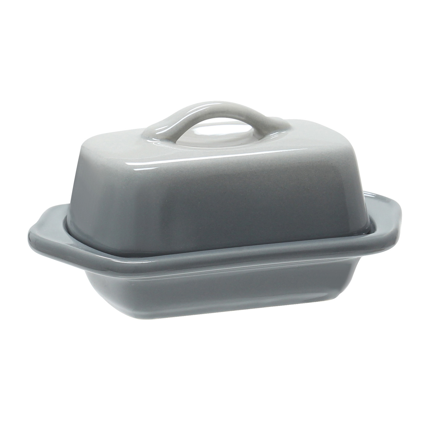 Chantal Mini Ceramic Butter Dish， Fade Grey