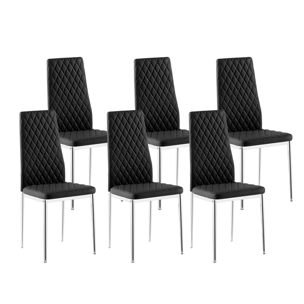 Modern Simple Dining Chairs with Metal Pipe Legs Set Of 4/6