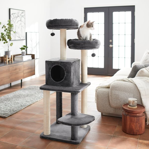 Frisco 55-in Faux Fur Cat Tree and Condo