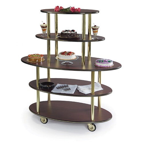 Geneva 37212 - Rounded Oval Top Laminate Dessert Cart， 50