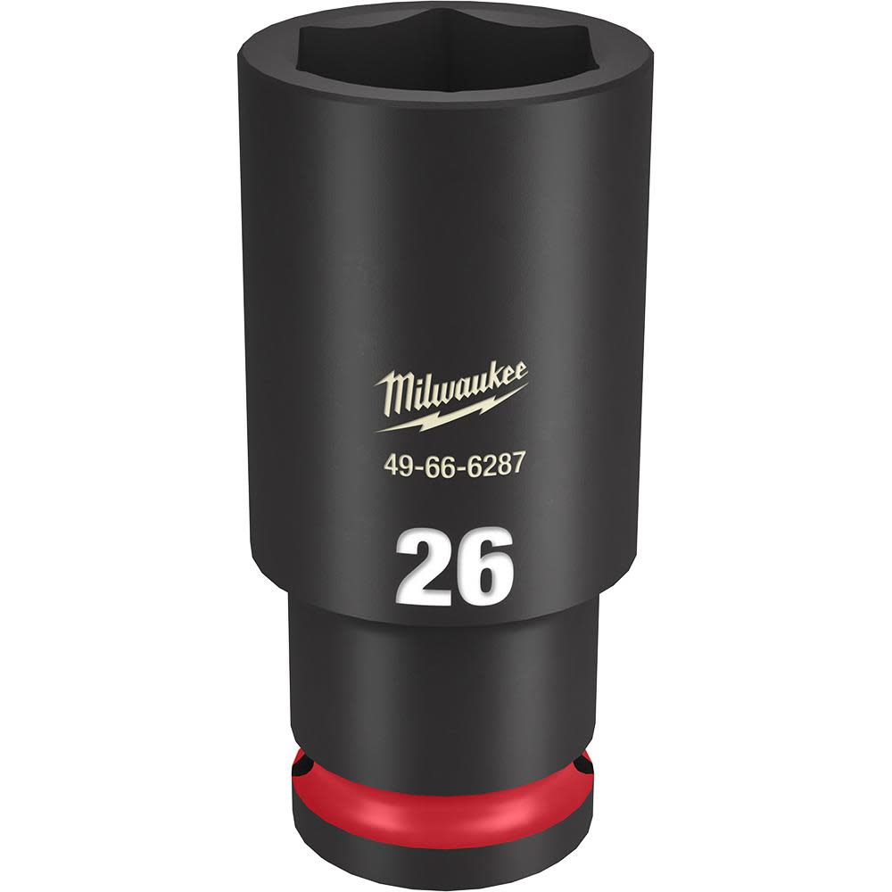 Milwaukee SHOCKWAVE Impact Duty Socket 1/2 Drive 26MM Deep 6 Point 49-66-6287 from Milwaukee