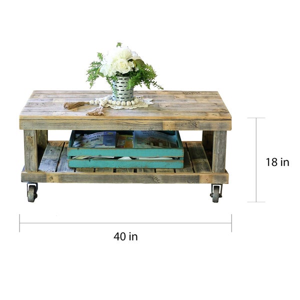 The Gray Barn Homer Natural Vintage Wheel Coffee Table