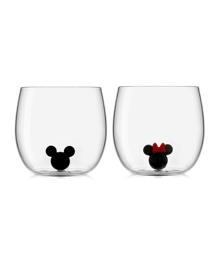 JoyJolt Mickey Minnie Icon Short Drinking Glass Set of 2