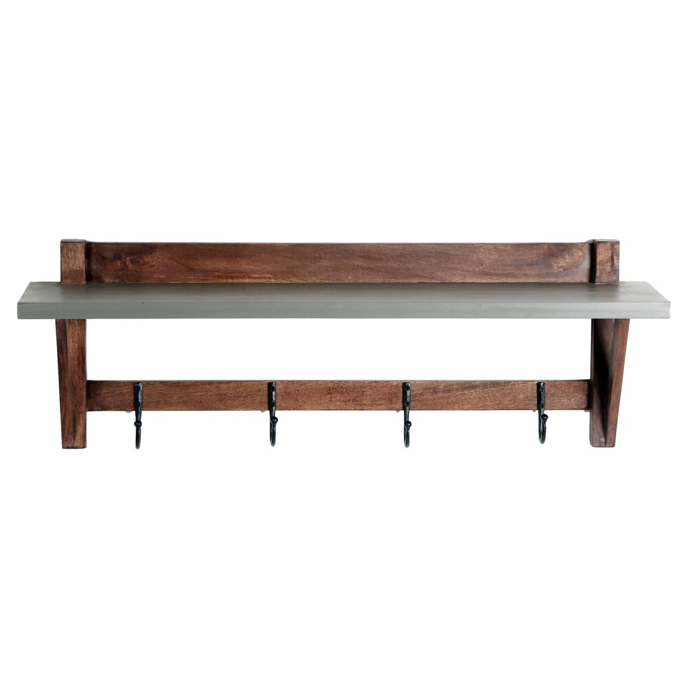 Carbon Loft Omer 40 inch Wood with Concrete Coated Top Entryway Coat Hook