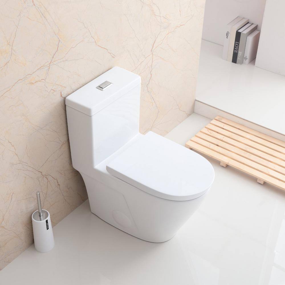 Eridanus Turner One-Piece 1.11.6 GPF Dual Flush Siphon Elongated Toilet in White ERI-1T365