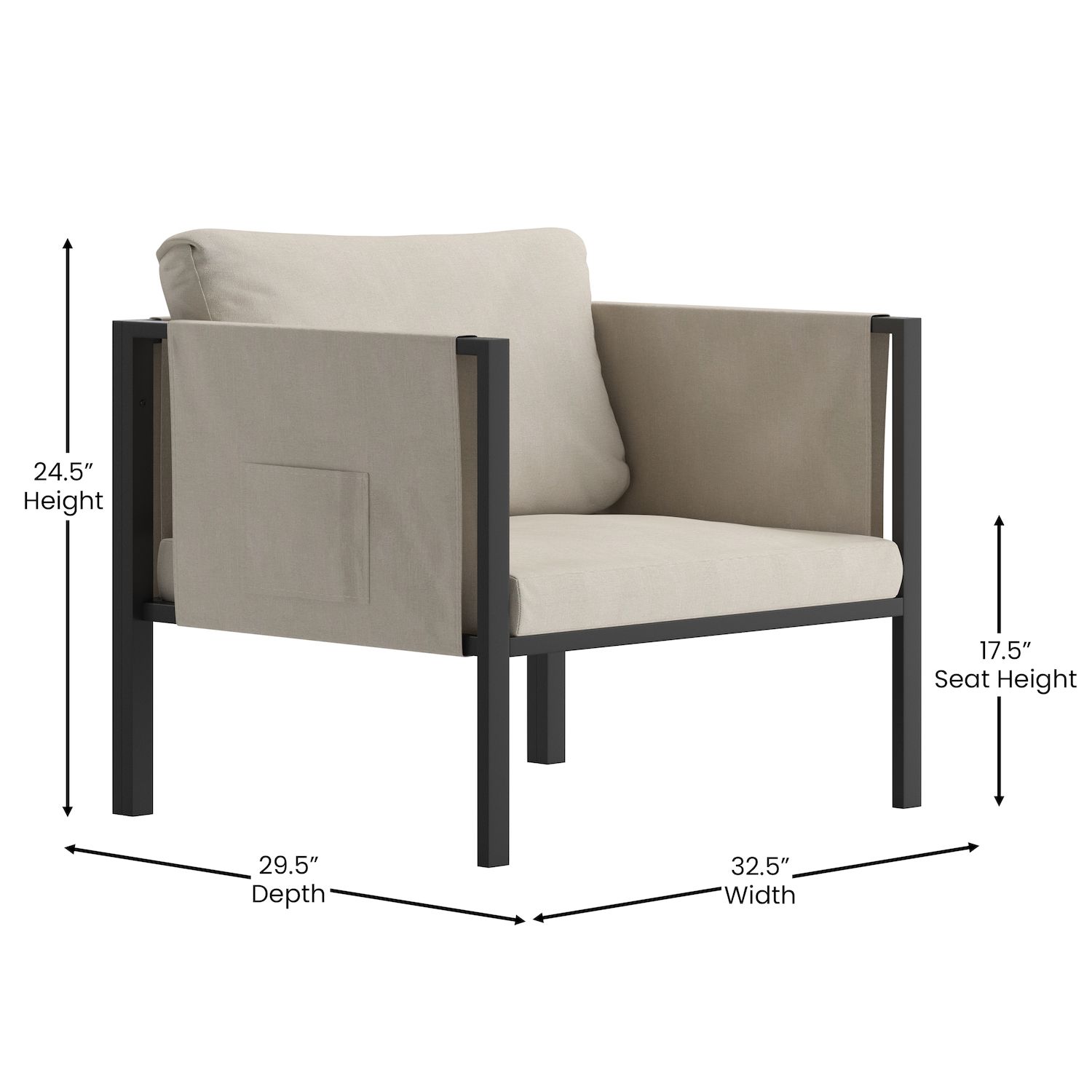 Flash Furniture Lea Indoor / Outdoor Patio Arm Chair