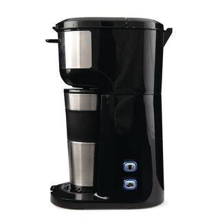 Salton 1.75-Cup 2-in-1 Black 1-Touch Single Serve Travel Coffee Maker with LED Buttons FC1952