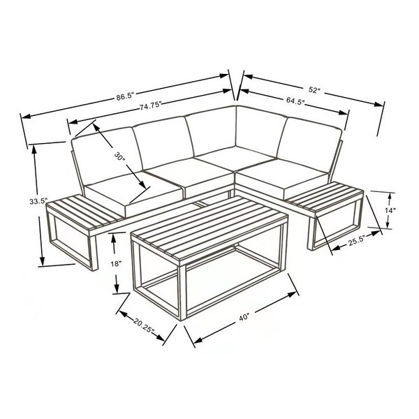 Cordova Outdoor Patio Sectional Set