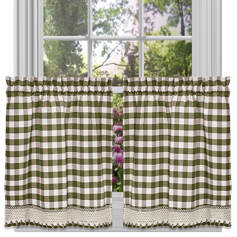 Sweet Home Buffalo Check Gingham Kitchen Curtain Tier Pair