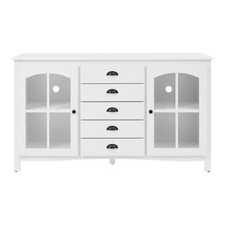 Home Decorators Collection Glenwood Ivory Glass Door Buffet with Window Pane M22079H1