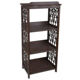 Design Toscano St. Thomas Aquinas 43.5 in. Walnut 3-Shelf Wooden Accent Bookcase BN1447