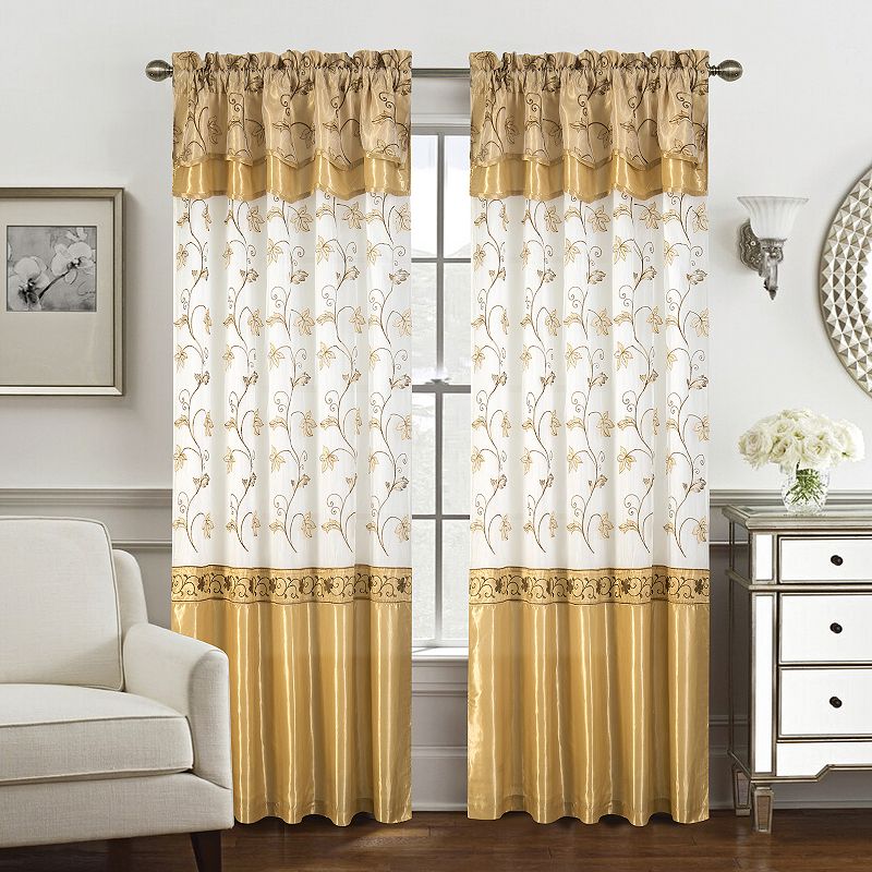 Pia Embroidered Panel With Double Valance