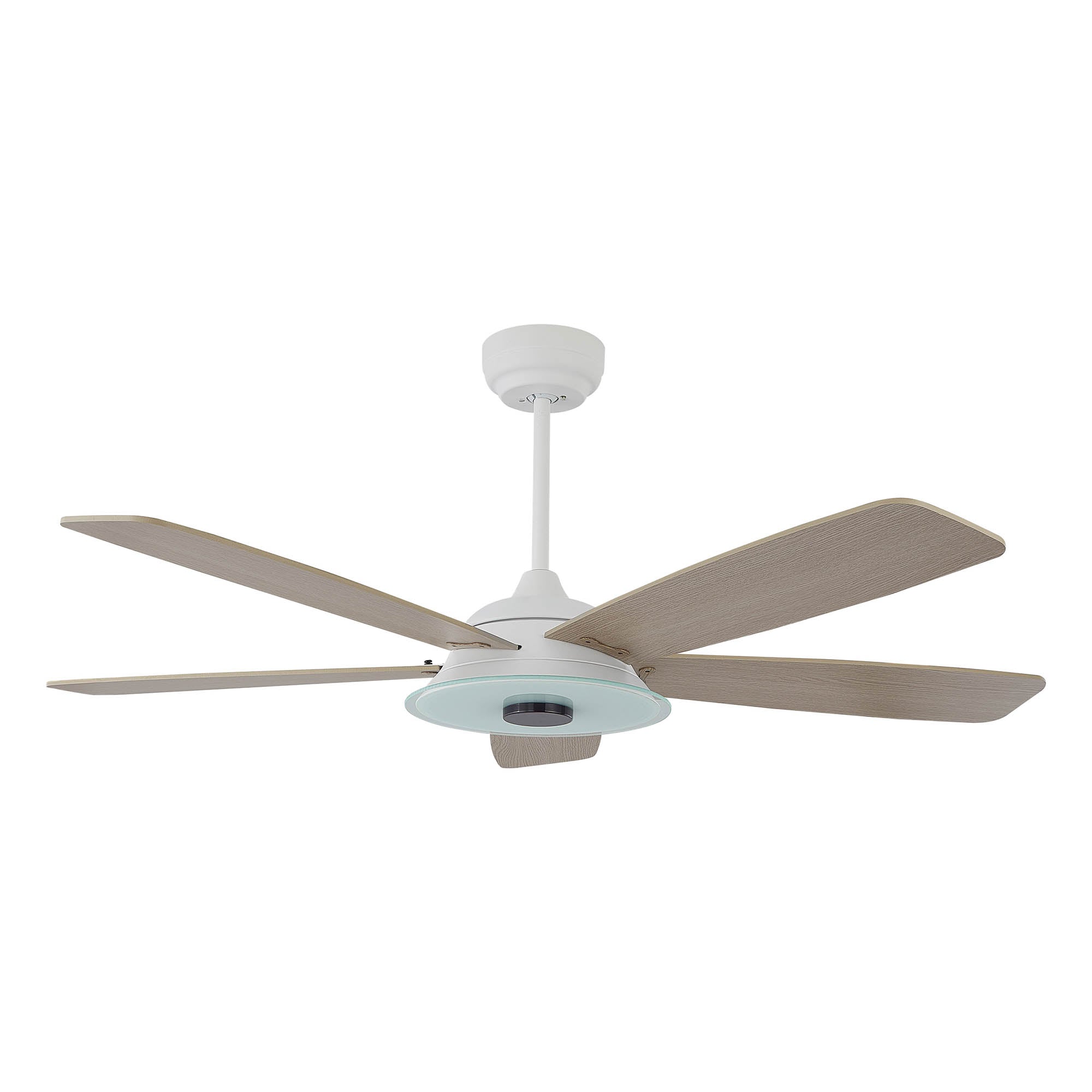 52-inch Indoor/Outdoor Smart Ceiling Fan， Reverse Airflow Dimmable LED and Remote