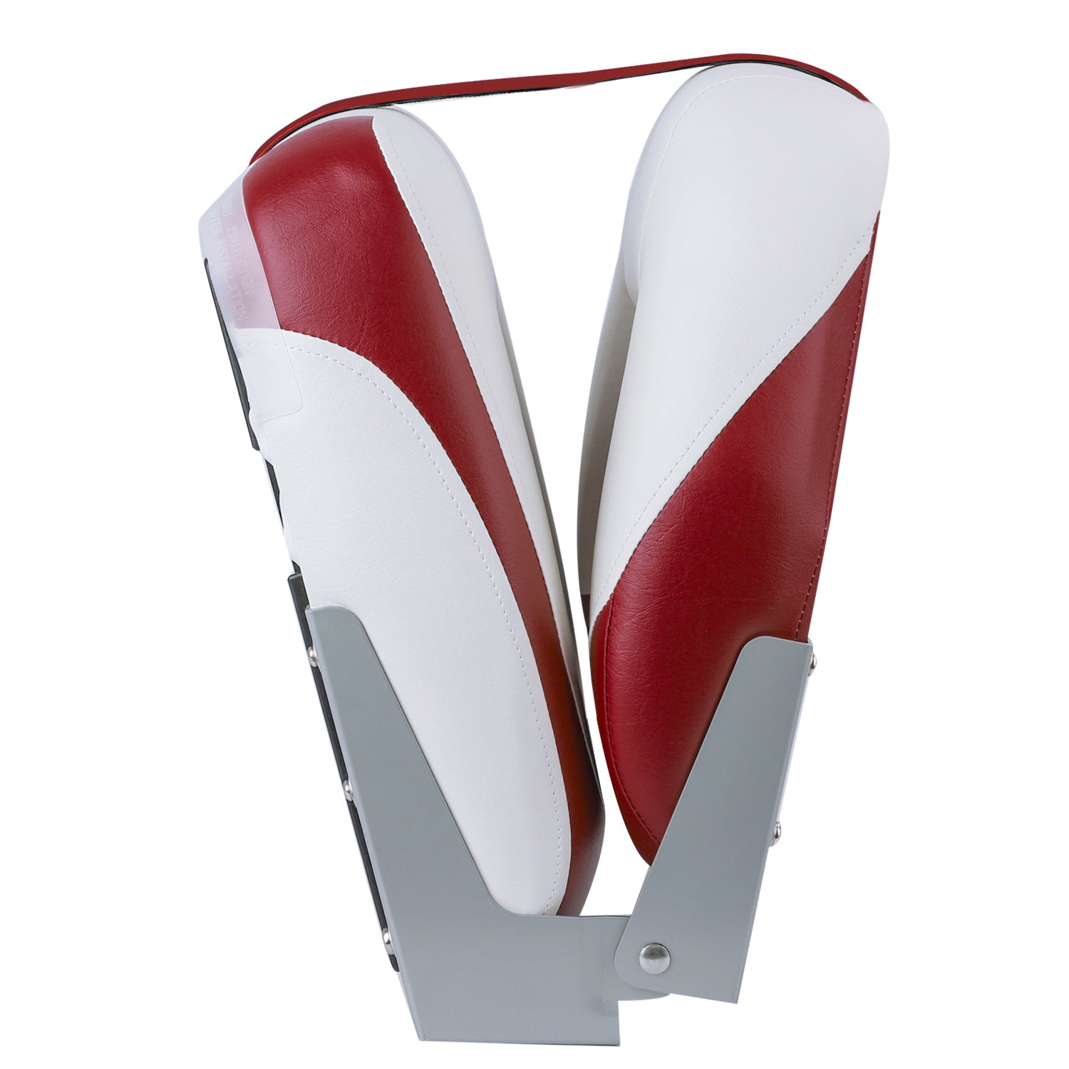 NORTHCAPTAIN Deluxe White/Wine Red Red Low Back Folding Boat Seat， 1 Seat