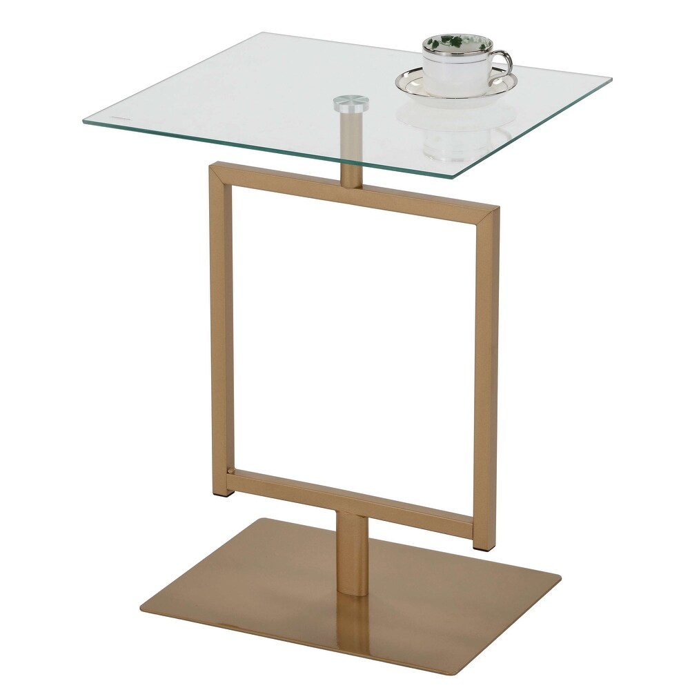 Metal   Glass Side Table (Gold)